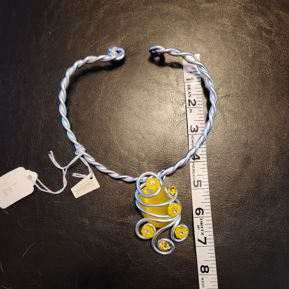 NWT Yellow Swarovski Choker Necklace